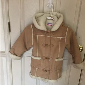 Little Girls Faux Sheepskin Coat, Size 5